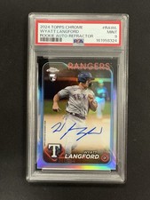 2024 Topps Chrome Wyatt Langford Auto Refractor /499 PSA 9 picture