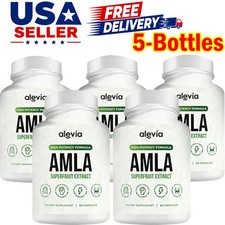 5X Alevia Organic Amla Capsules 1000mg Indian Gooseberry Antioxidant Supple 60c picture