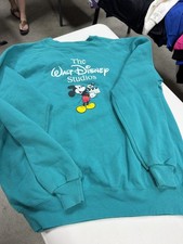 Vintage Walt Disney Studios Store Mickey Clapboard Sweatshirt Teal Made in USA picture