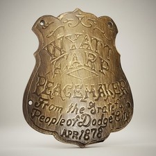 Wyatt Earp Dodge City Peacemaker Gun Butt Tag picture