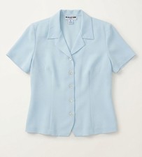 Vintage Joan Leslie Luxury Sky Blue Petite 90s Blouse picture