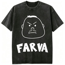 Farva Cartoon Face Funny Meme Character Black Graphic T-Shirt picture