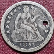 1851 O Seated Liberty Dime 10c Better Grade Details #103049 picture