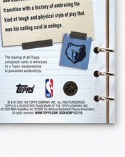 2025-26 Topps Cedric Coward New Applicants Auto RC #NA-CC Grizzlies Rookie picture