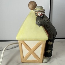 Flambro Emmett Kelly Jr Clown Hobo Bisque Lamp Nightlight 7” #9695 picture