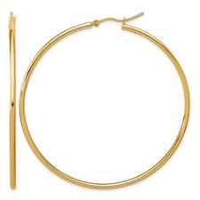 Leslie's Hoop Earrings 14k Yellow Gold 60x2mm Women's Lightweight picture