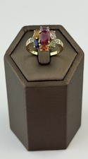 Ruby And Sapphire 9ct Gold Ring , Vintage And Hallmarked , Multi stone picture