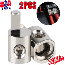 Pair Car Audio Power/Ground 1/0 Gauge to 4 Gauge Amp Input Reducers Wire Reducer picture