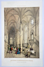 PARIS LIBRARY OF CONSERVATOIRE ARTS ET METIERS 1861 BENOIST LARGE ANTIQUE VIEW picture