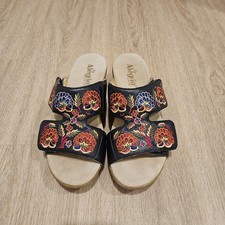 Alegria Linn Embroidered Leather Wedge Slide Sandals (Style #LIN-601N) picture