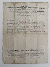 Tennessee Land Grant 1840 Signed By Governor Brown picture