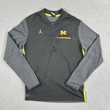 Nike Air Jordan Michigan Wolverines 1/4 Zip Lightweight Jacket Men Medium Grey picture