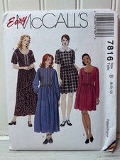 Easy McCall's Pattern #7816 Loose Pull Over Dress  Size 8-12 Uncut FF picture