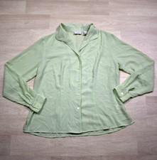 2000s Covington Women Blouse Shirt Polyester Long Sleeves Pastel Green VTG MED picture