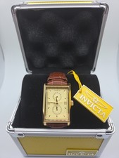 Retail $499.00 Invicta Vintage Men's Watch - 30mm Gold Dial Leather Band (43248) picture