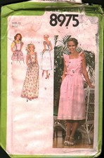 8975 Vintage Simplicity SEWING Pattern Misses 1970s Back Wrap Dress Apron UNCUT picture