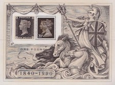 UK Great Britain Penny Black commemorative stamp Souv Sheet in presentation card picture