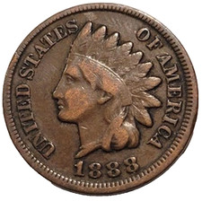 1888 Indian Head Cent ~ Fine - Very Fine Appearance (F-VF)  Copper Penny Coins picture