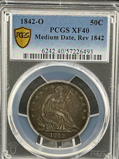 1842-O Seated Liberty Half Dollar 50C Medium Date PCGS XF40 Business Strike picture