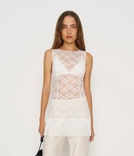 Sold Out Reformation Gabrielle Knit Fringe Top New Without Tags picture