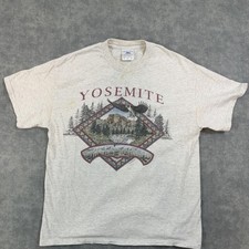 Vintage Yosemite Shirt Mens L Gray Prairie Mountain Eagle Graphic Tee picture