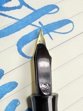 XF Waterman 0552 14K Gold SUPER LONG Tined VERY SOFT Wet Noodle nib (video) picture