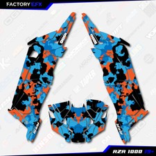 Blue & Orange Distressed Graphics kit fits Polaris RZR XP 1000 4 Door 19-23 picture