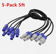 5-Pack 5ft Powercon Extended Cable Power Plug Male to Female for Stage Lighting picture