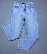 Buckle Black Jeans Womens 26x27 Ankle Skinny Light Wash Distressed Stretch USA picture