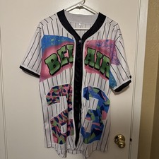 Women's 90's Hip Hop Baseball Jersey Pink Size 2XL picture