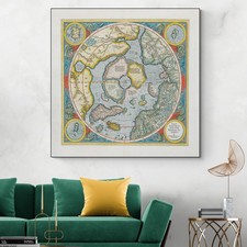 1595 Gerardus Mercator Map of North Pole – Early Arctic Exploration & Navigation picture