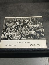 1958 Alpha Epsilon Pi Cornell University 11x13 Fall Weekend Fun Wacky Photo Rare picture