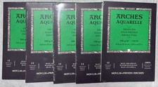 Arches Aquarelle 5 Watercolor Paper Pad 140lb 5.83” X 8.27” 60 Sheets Cold Press picture