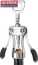 US Stock KORCCI Heavy Duty Wing Corkscrew Wine Beer Bottle Opener Silver picture