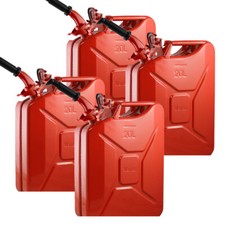 Wavian 3009 USA Leak-Proof Steel Jerry Gas Can Spout 20L w/ Nozzle Red 4-Pack picture
