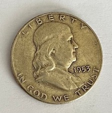 1953 S FRANKLIN HALF DOLLAR - 90% SILVER - BEAUTIFUL COIN picture