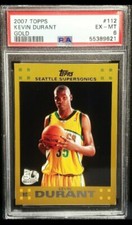 Kevin Durant 07-08 Topps Basketball Gold Parallel Rookie RC #112 PSA 6 picture