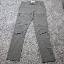Fjallraven High Coast Hike Trousers Mens 32x32 Gray Stretch Hiking Cargo Pants picture