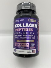 Megneta Collagen Peptides Types I II III V X Biotin Vitamin C 90 Capsules picture