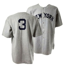 Throwback Ruth #3 Baseball Jerseys Gray Sewn Custom Youth/Mens S-6XL picture
