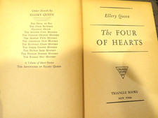 Vintage-1941-The Four of Hearts, Ellery Queen-Triangle Books -HC picture
