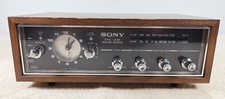 Vtg Sony 8FC-55W AM/FM Clock Radio Solid State Wood Cabinet Japan *READ* picture