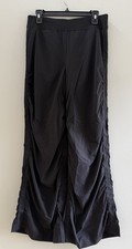 NWOT LULULEMON Ruched High-Rise Wide-Leg Black Pants, Size Large picture