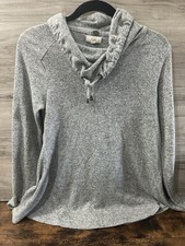Cupio Women's Sweater Size Medium Cowl Neck Sweater Gray Long Sleeve  picture