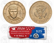 2026-P President Donald J. Trump Semiquincentennial $1 Coin Roll Sealed picture