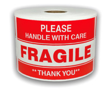 3x5 Please Fragile Thank You Labels Shipping Adhesive Stickers (1) RL of 300 picture