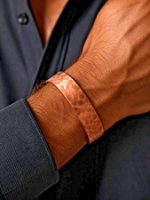 Copper Bracelet Heavy Pure Solid Hand Made Healing Unisex Men Women 35gr 1.25oz picture