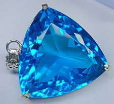 Trillion Cut 122.40 Ct Blue Topaz Pendant Natural Gemstone EGL Certified PD038 picture