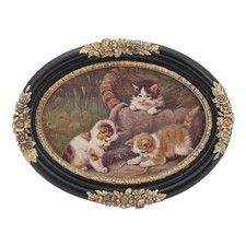 Vintage Oval Picture Frame 4x6 - Black/Gold Oval Frame 4x 6, Elegant Ornate F... picture