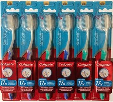 6 Pack  Colgate Slim Soft Gliding Tips Toothbrush, Extra Soft, Compact Head picture